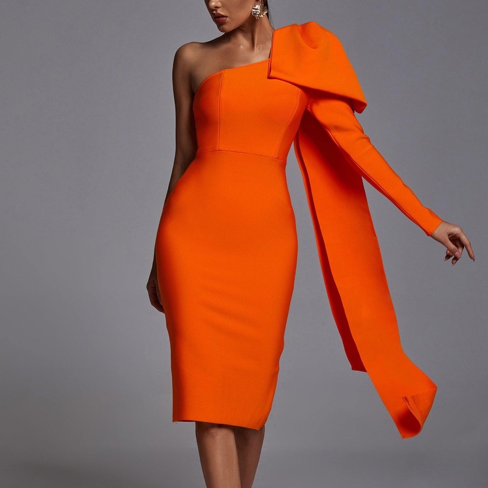 STUNNING Orange Bandage Dress